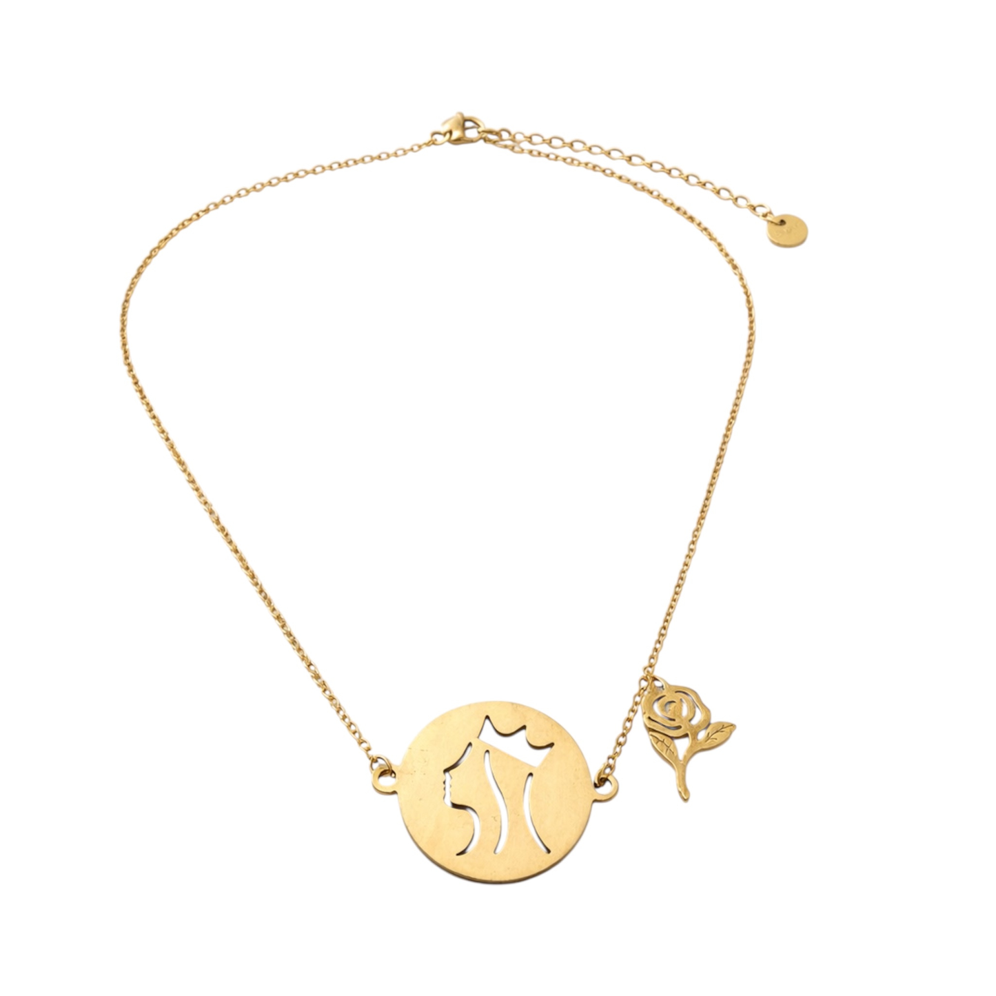 Colar Rainha Santa Isabel Pendente Rosa