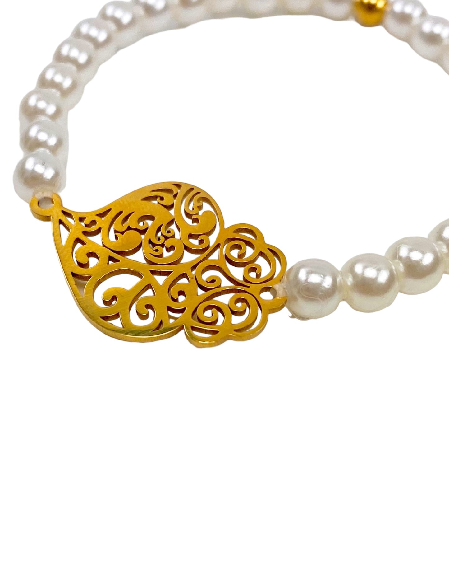 Pulseira Coração de Viana com Pérolas
