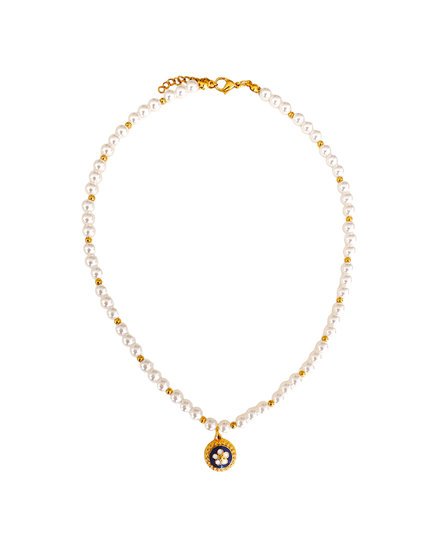 Colar Caramujo Com Pérolas