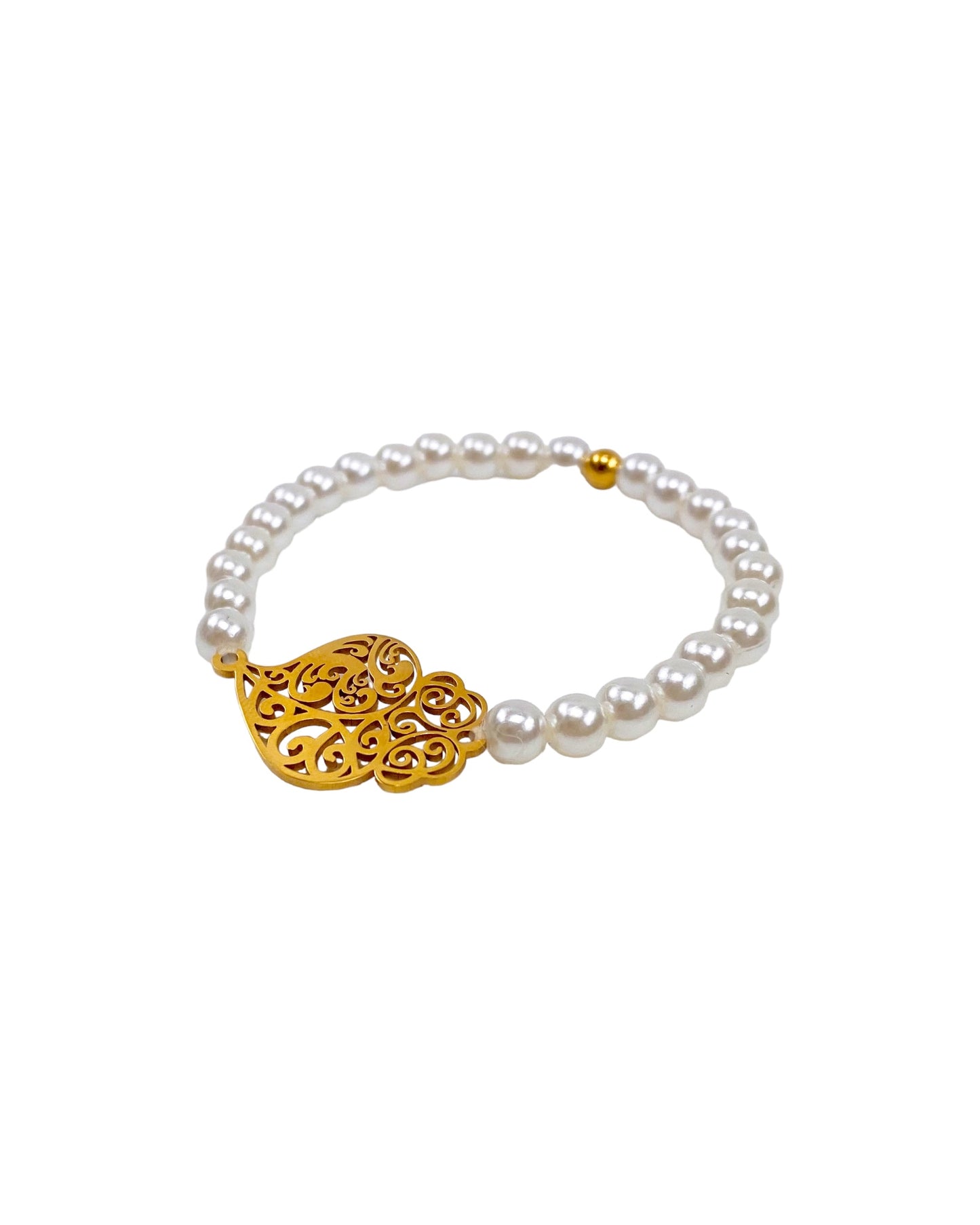 Pulseira Coração de Viana com Pérolas