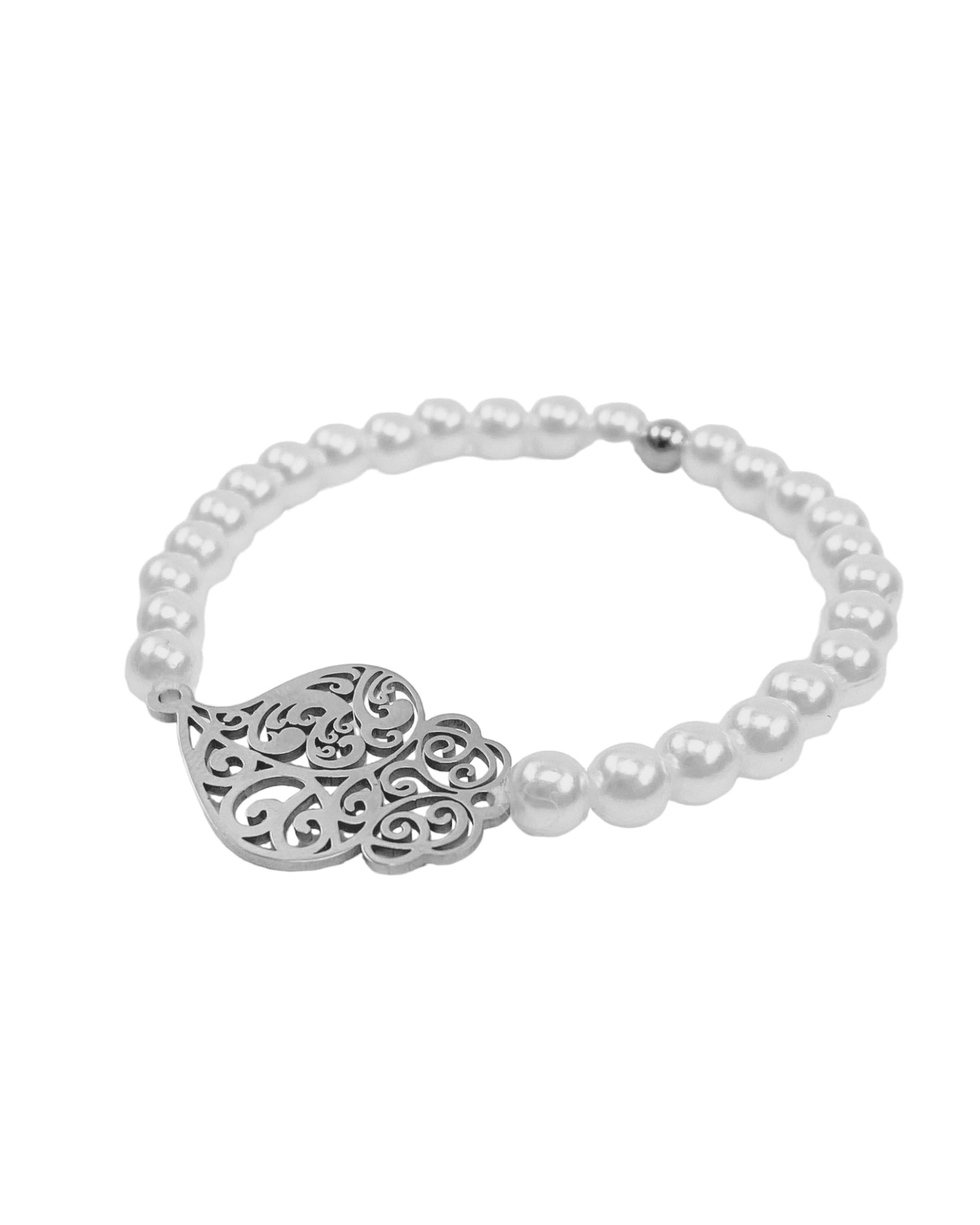 Pulseira Coração de Viana com Pérolas