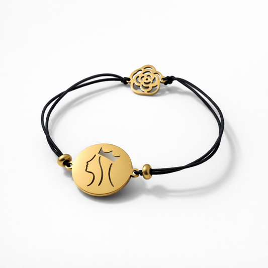 Pulseira Rainha Santa Isabel (Preta | Ajustável | Unissexo)