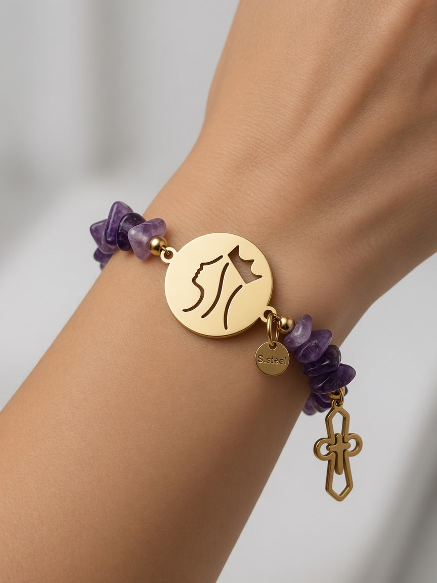 Pulseira Rainha Santa Isabel com Ametista