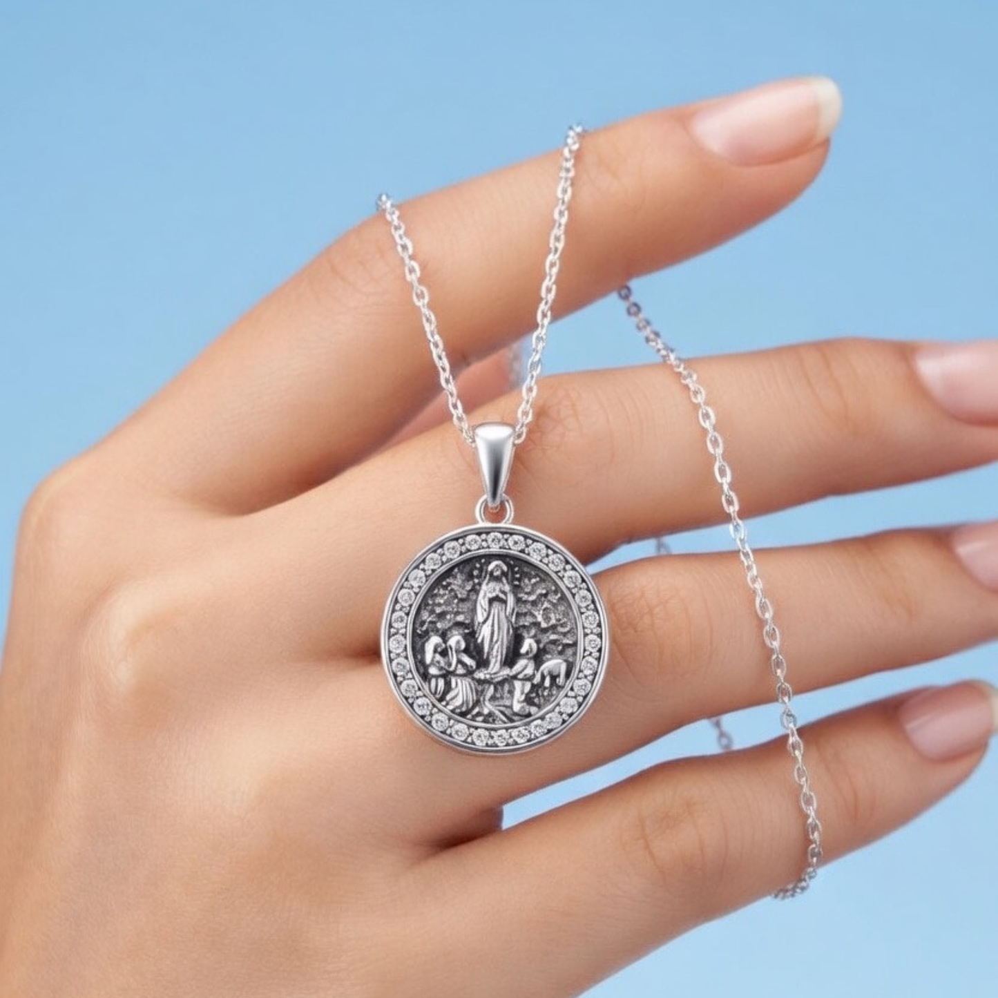 Colar Luz de Fátima com zircônias