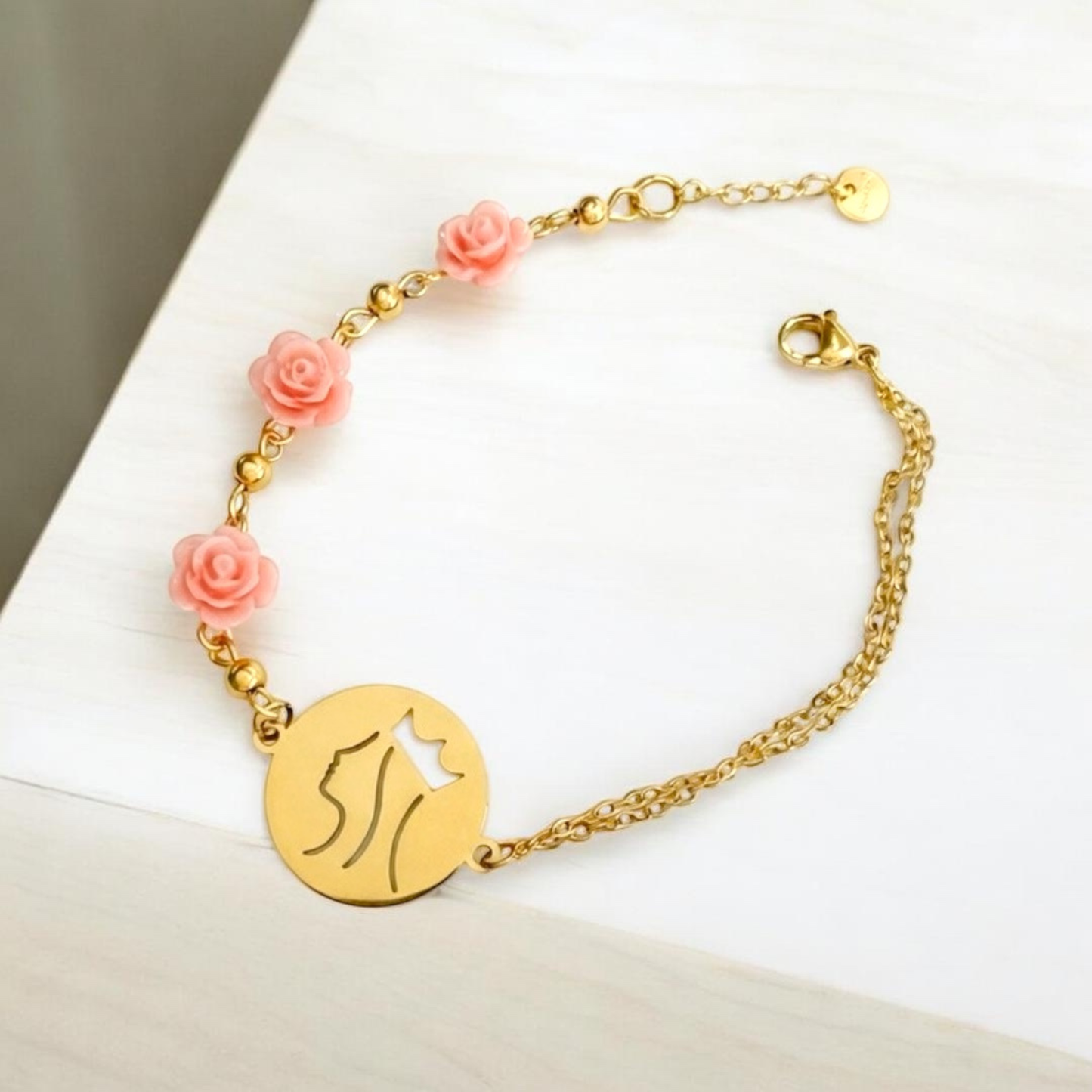 Pulseira Rainha Santa Isabel  com  Rosas