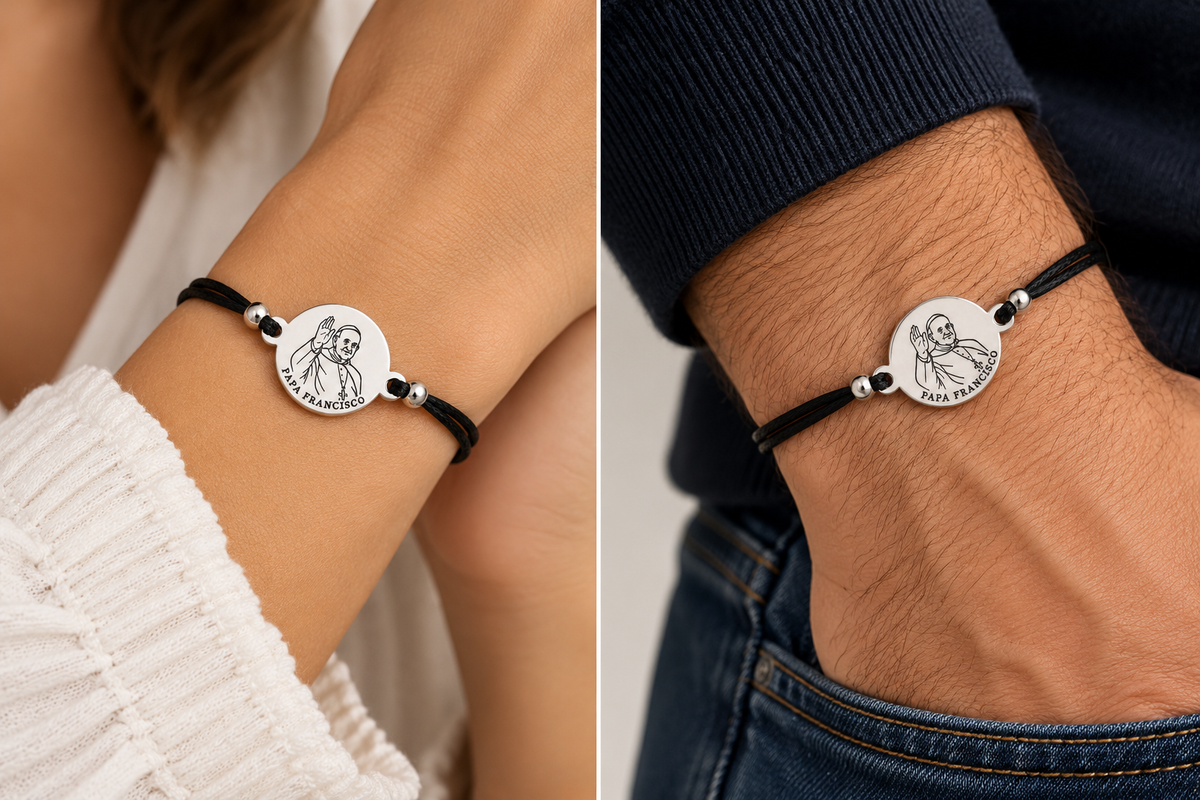 Pulseira Papa Francisco em Aço Inoxidável 316L
