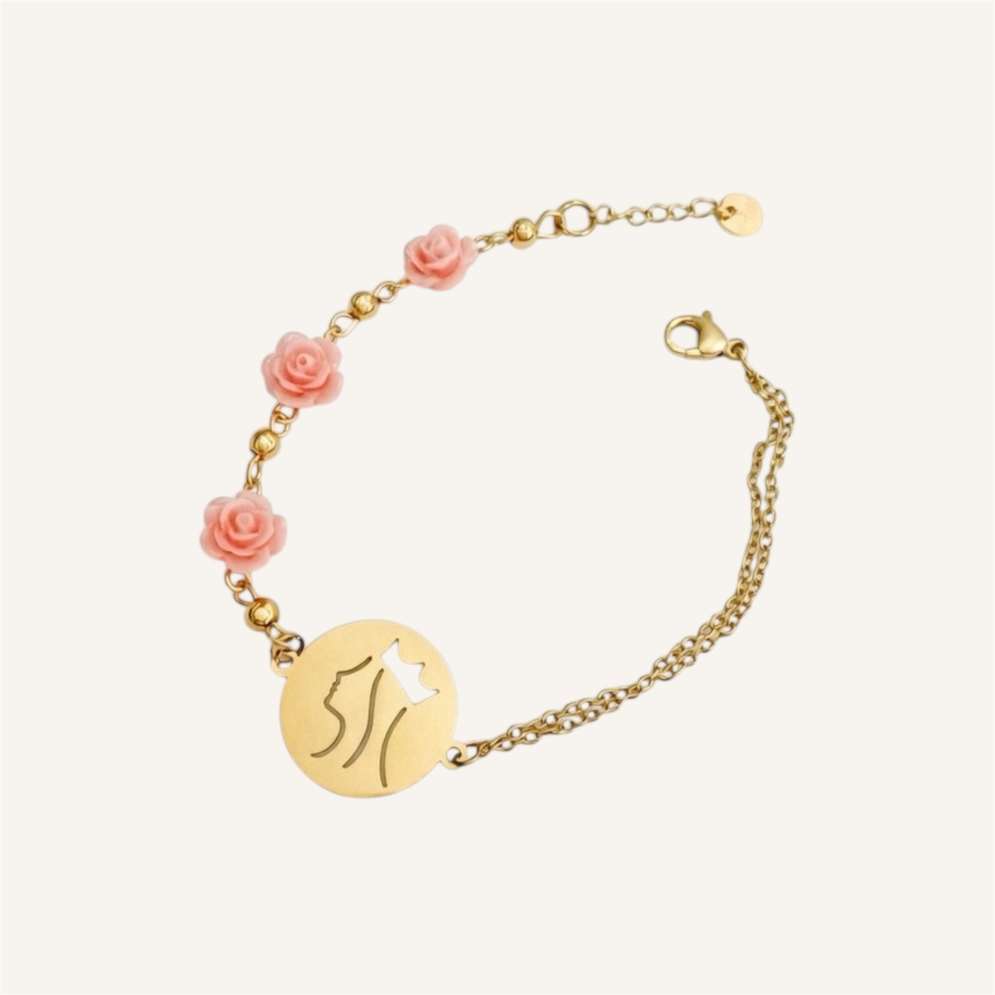 Pulseira Rainha Santa Isabel  com  Rosas