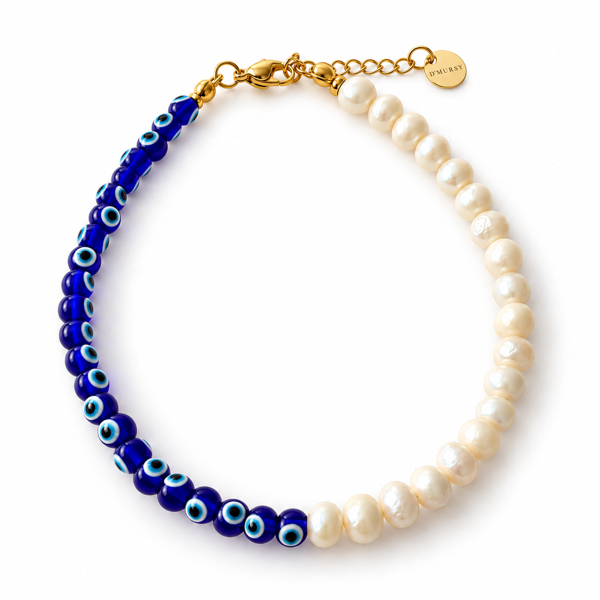 Pulseira Olho Grego & Pérolas