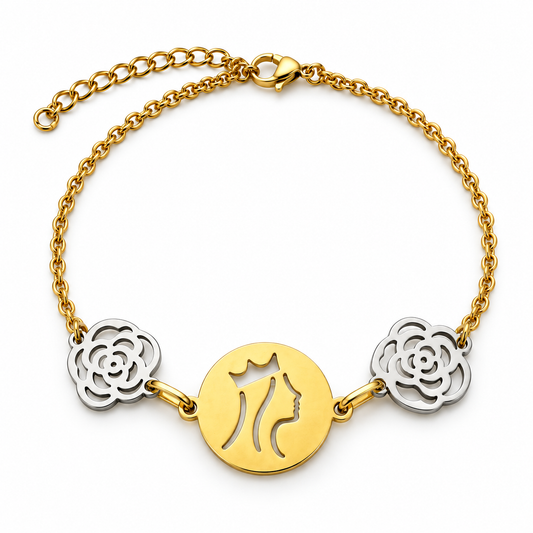 Pulseira Rainha Santa Isabel Dourada – Rosas de Coimbra